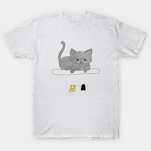 Kitty Waiting For Mouse T-Shirt